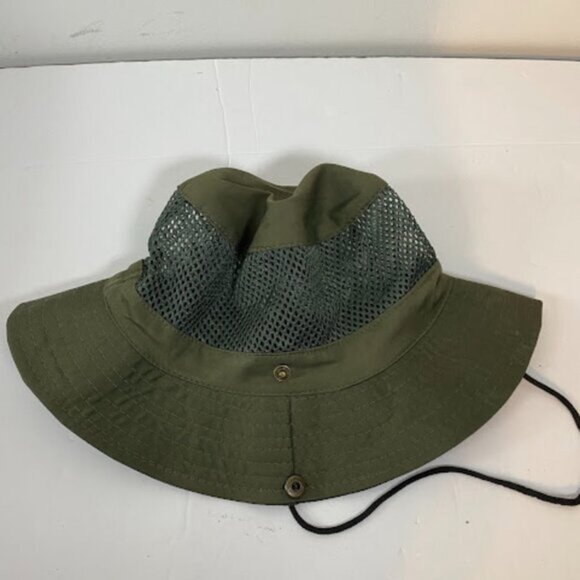 Two-Tone Outdoor Olive Green Black Boonie Hat  Mesh Vent Adjustable Size - Picture 2 of 5